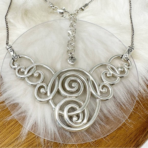 Brighton Open Scroll Statement Collar Necklace Silver Plate - Picture 8 of 8